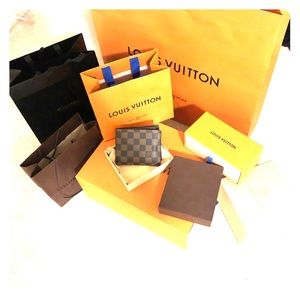 Rare Louis Vuitton Brown Wallet w/ID & Coin